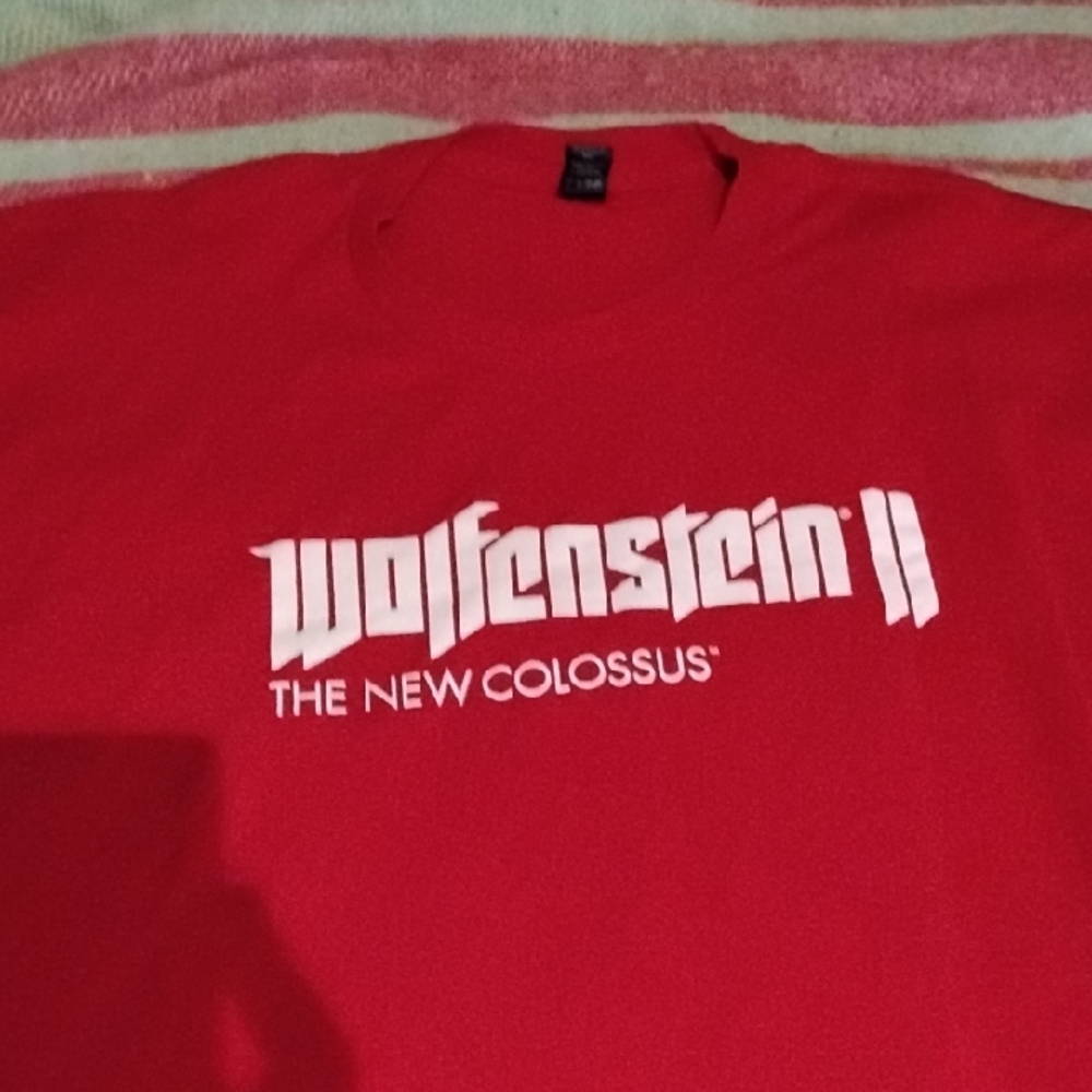 Men's Vintage Red 3XL Bethesda Videogame Promo Wolfenstein II Shirt